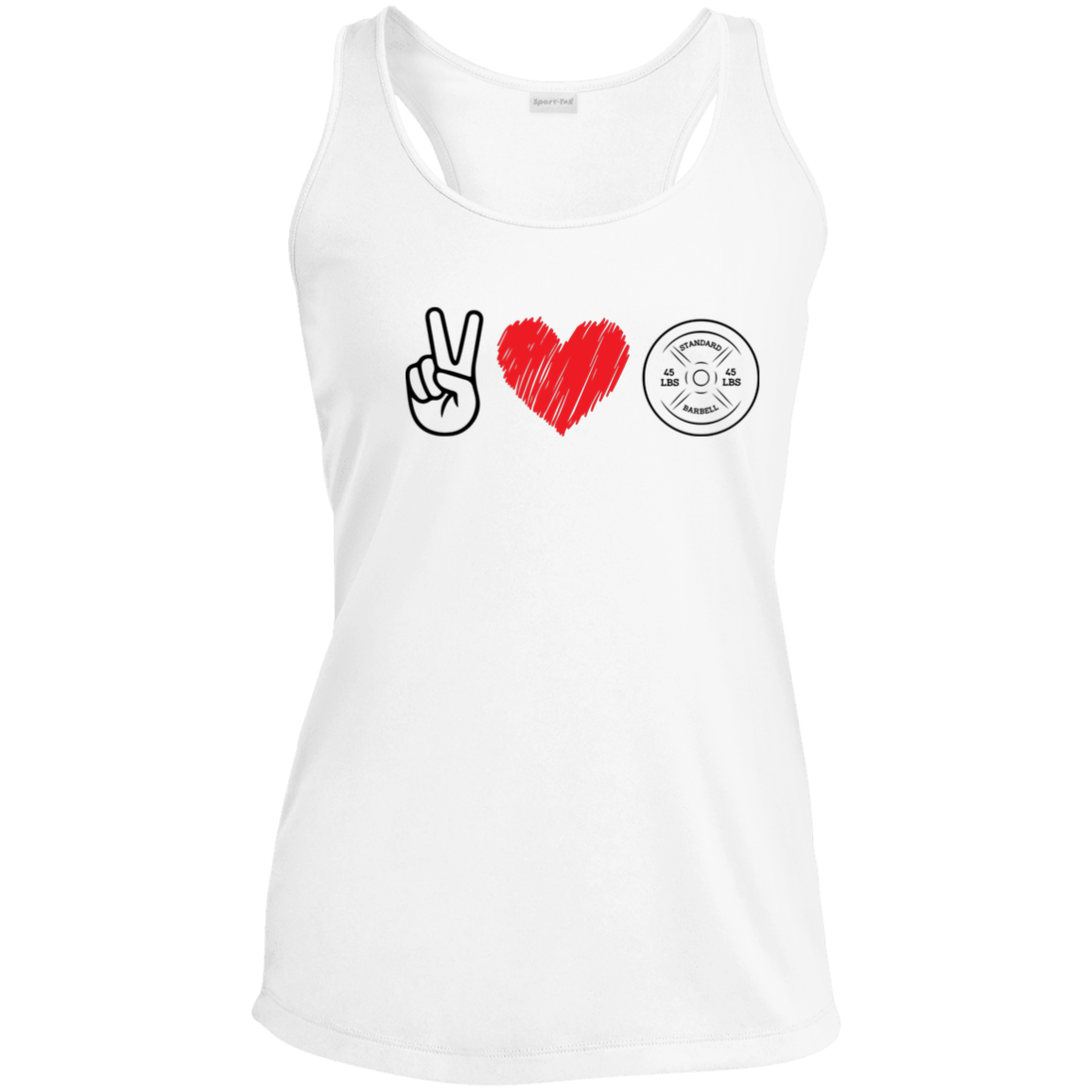 Peace, Love and Weights - Performance Racerback Tank