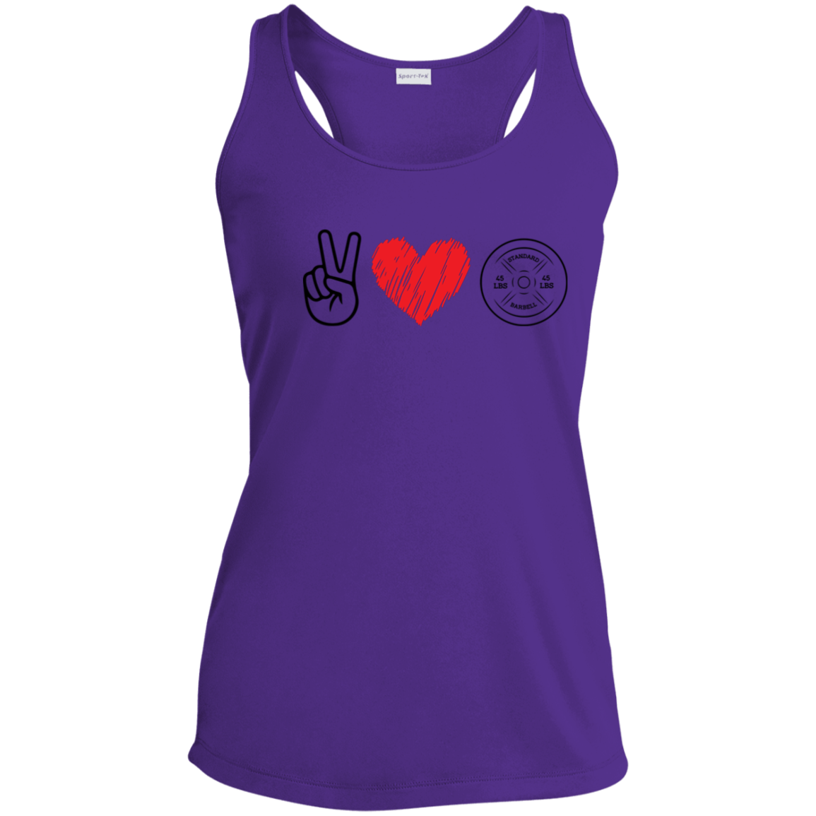 Peace, Love and Weights - Performance Racerback Tank